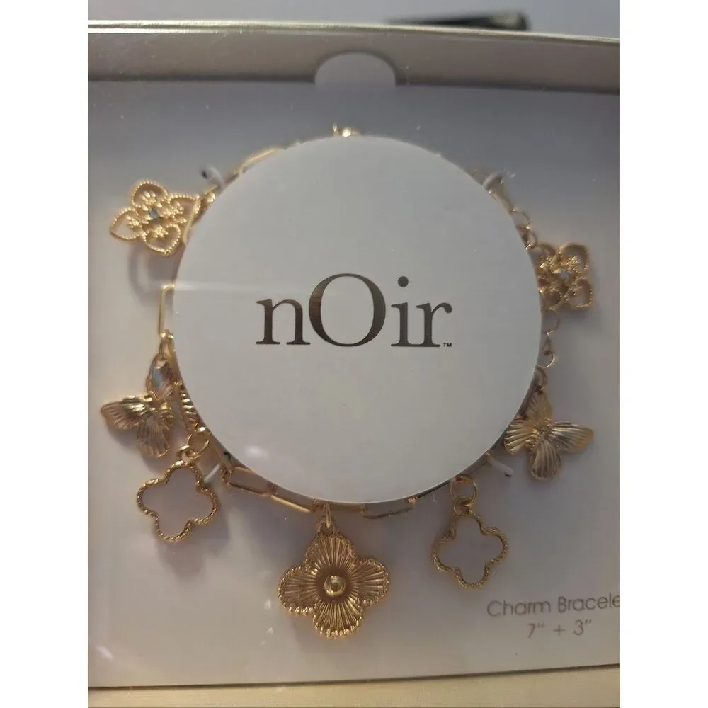 NWT nOir Gold Tone Charm Bracelet